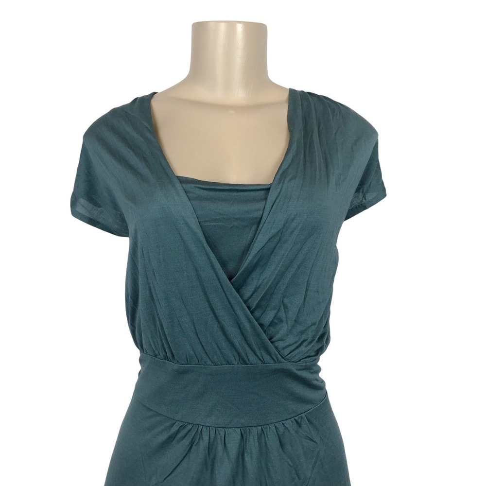 Banana Republic 100% Silk Faux Wrap Top Surplice V-Neck Large Business Career - Picture 2 of 8
